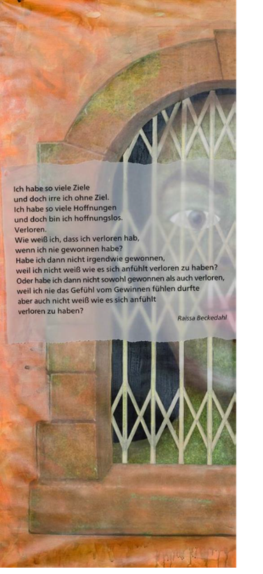 Foto (LWL): Ein Objekt der Ausstellung. Texte, die zum Nachdenken anregen. Die Ausstellung „Outside – Inside – Outside“ zeigt eine Mischung aus Texten